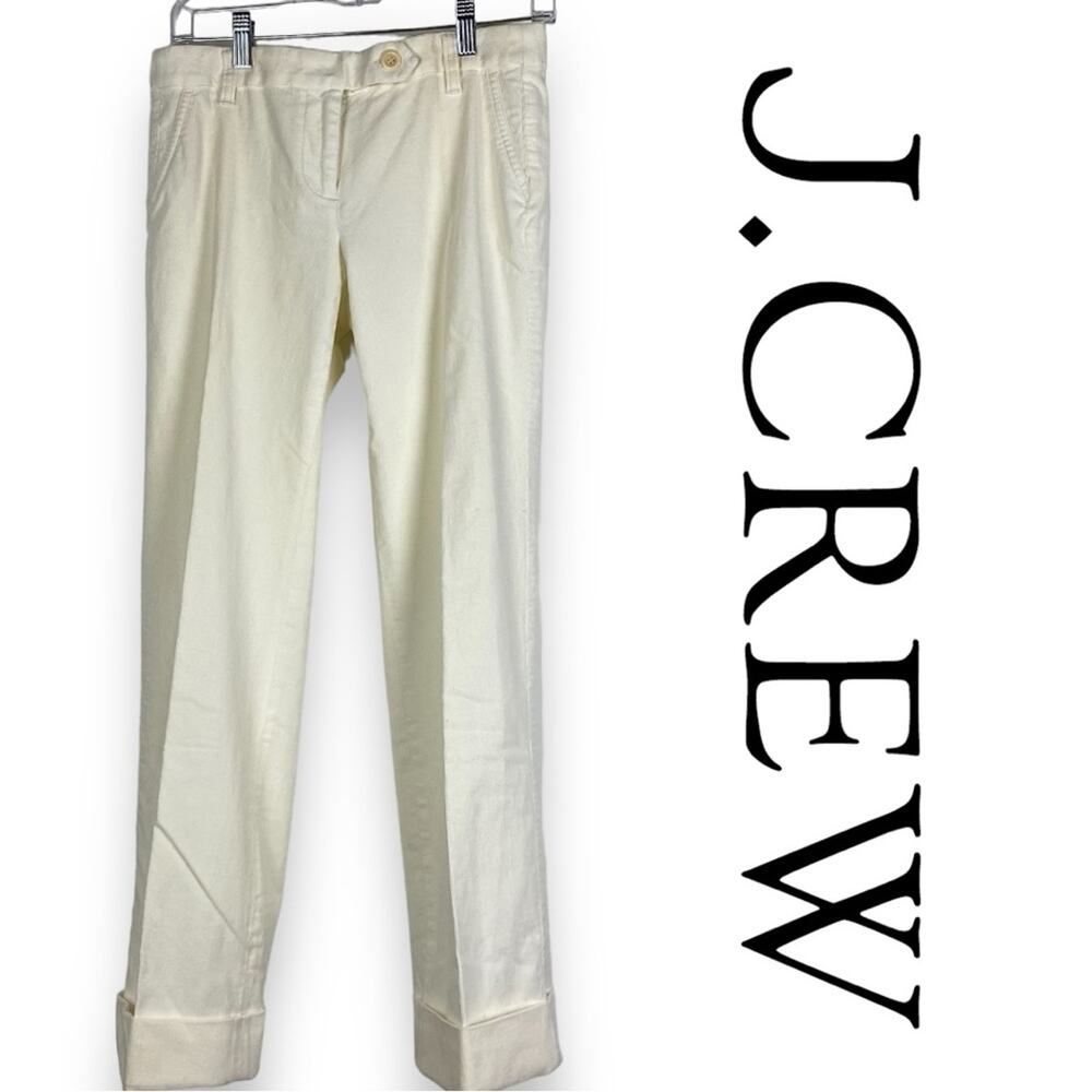 New With Tags J Crew City Fit Corduroy Trousers White Womens Size 4P